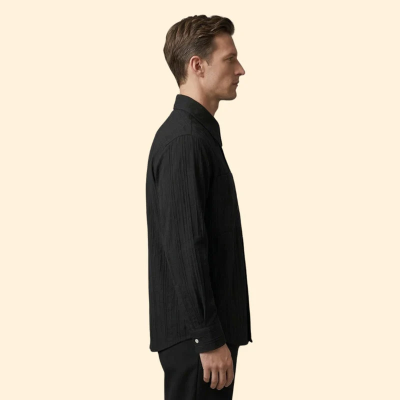 Men’s Long Sleeve Shirt with Striped Design - Image 3