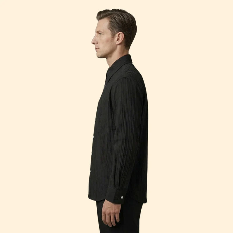 Men’s Long Sleeve Shirt with Striped Design - Image 4