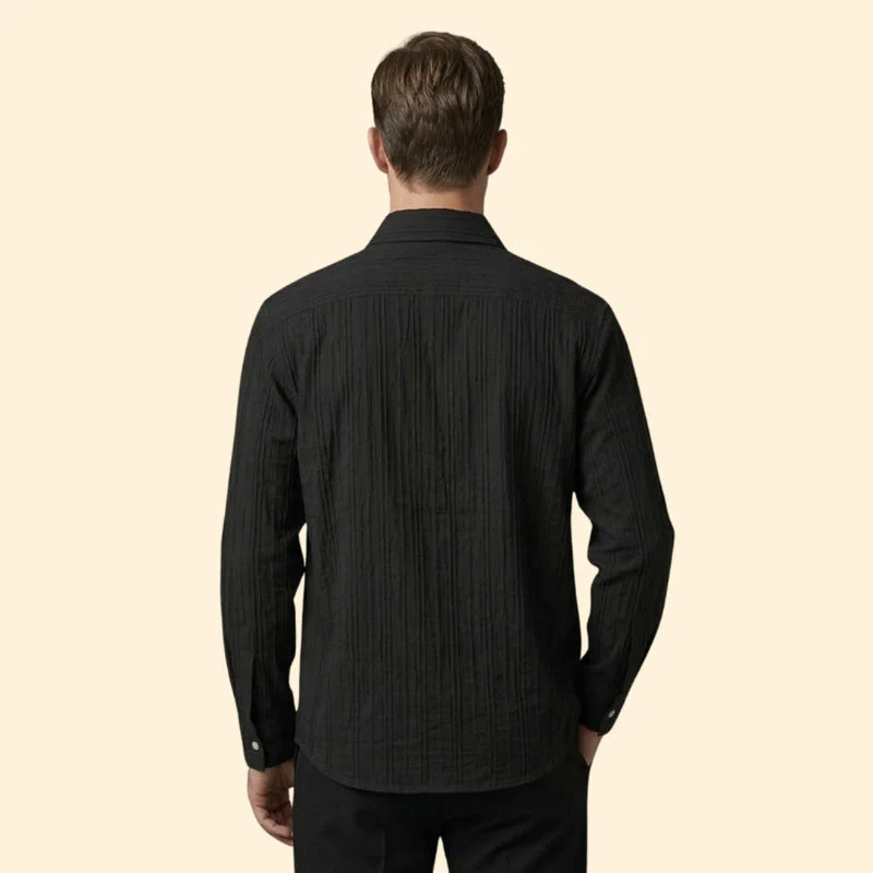 Men’s Long Sleeve Shirt with Striped Design - Image 5
