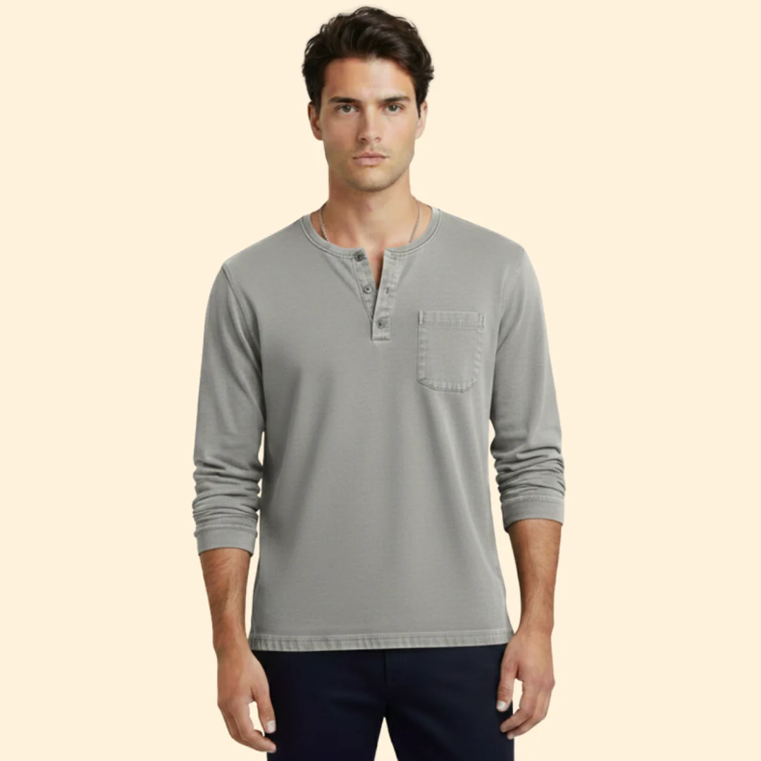 Men’s Long-Sleeve T-Shirt with Chest Pocket - Image 10