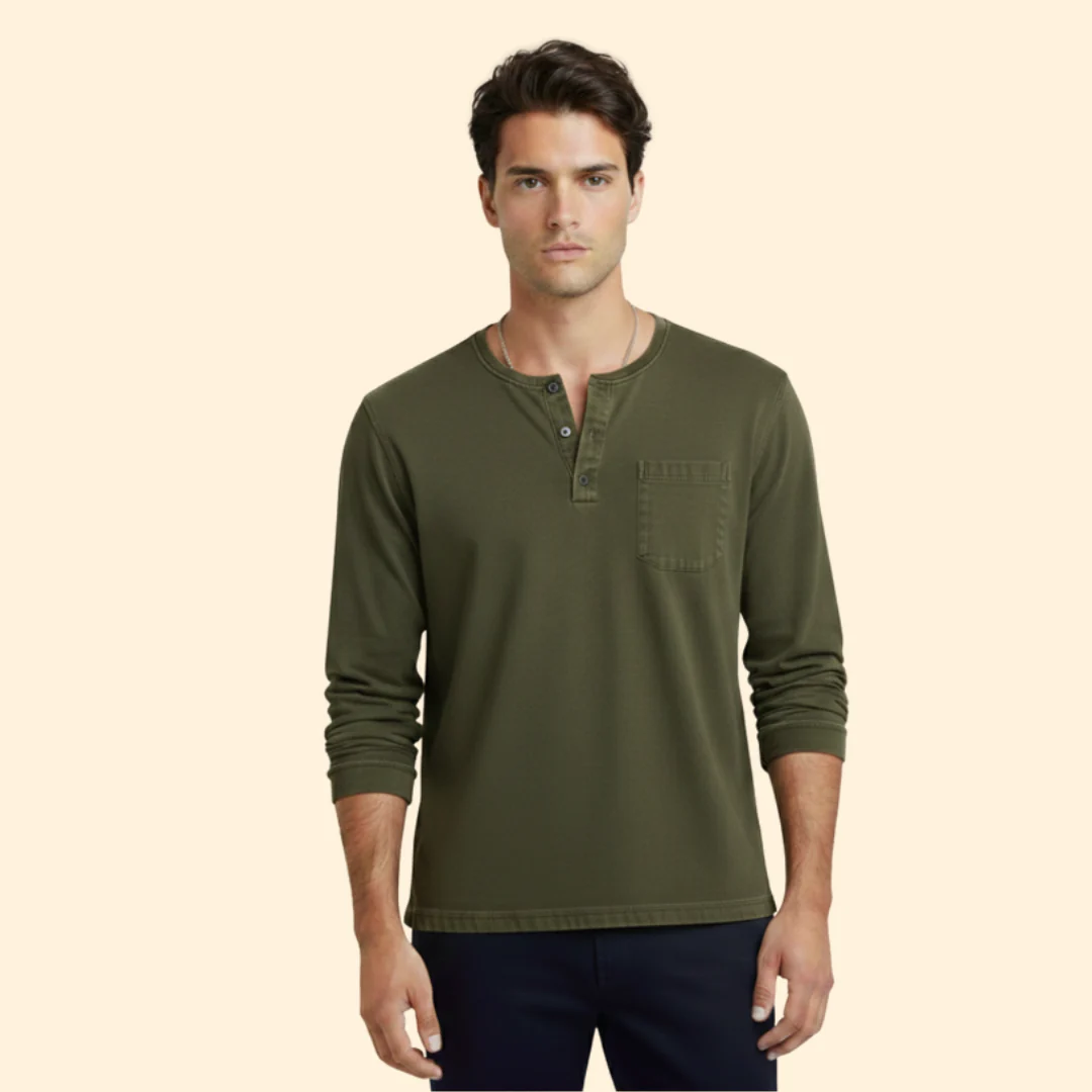 Men’s Long-Sleeve T-Shirt with Chest Pocket - Image 12