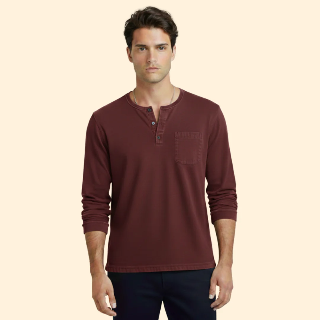 Men’s Long-Sleeve T-Shirt with Chest Pocket - Image 13