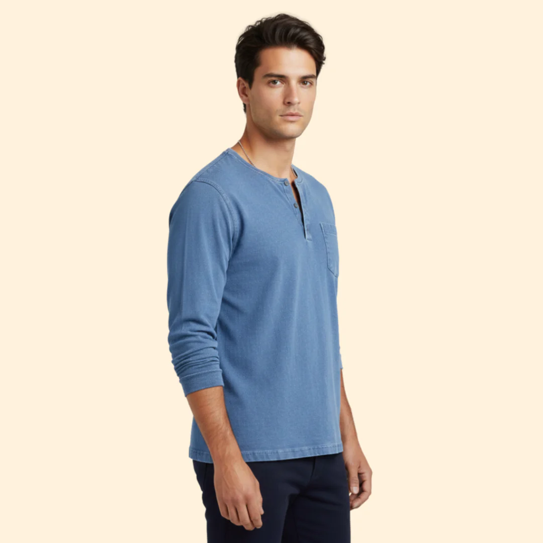 Men’s Long-Sleeve T-Shirt with Chest Pocket - Image 3