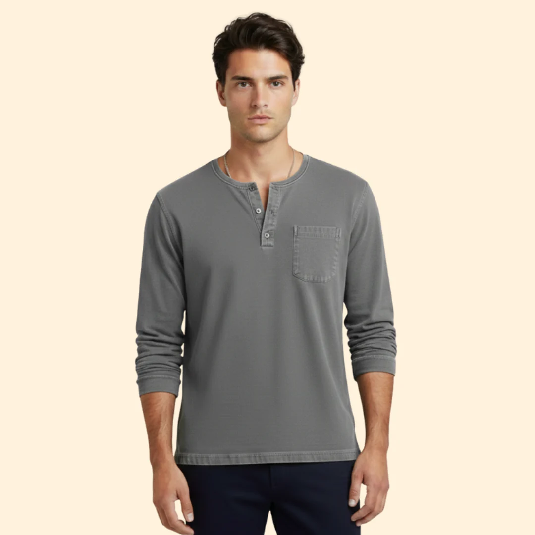Men’s Long-Sleeve T-Shirt with Chest Pocket - Image 6
