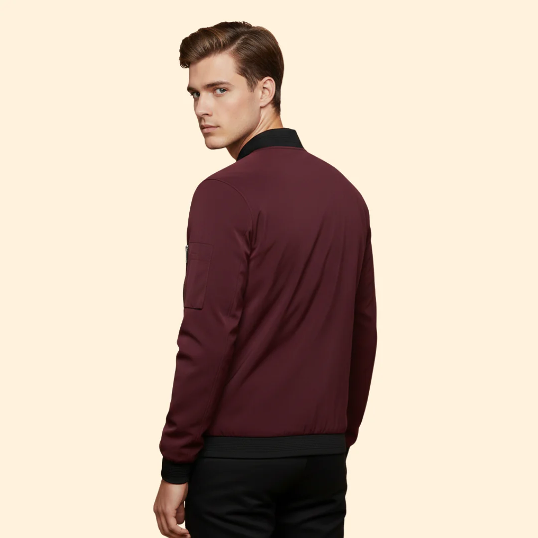 Men’s Metallic Bomber Jacket with Sleeve Zip Pocket - Image 4