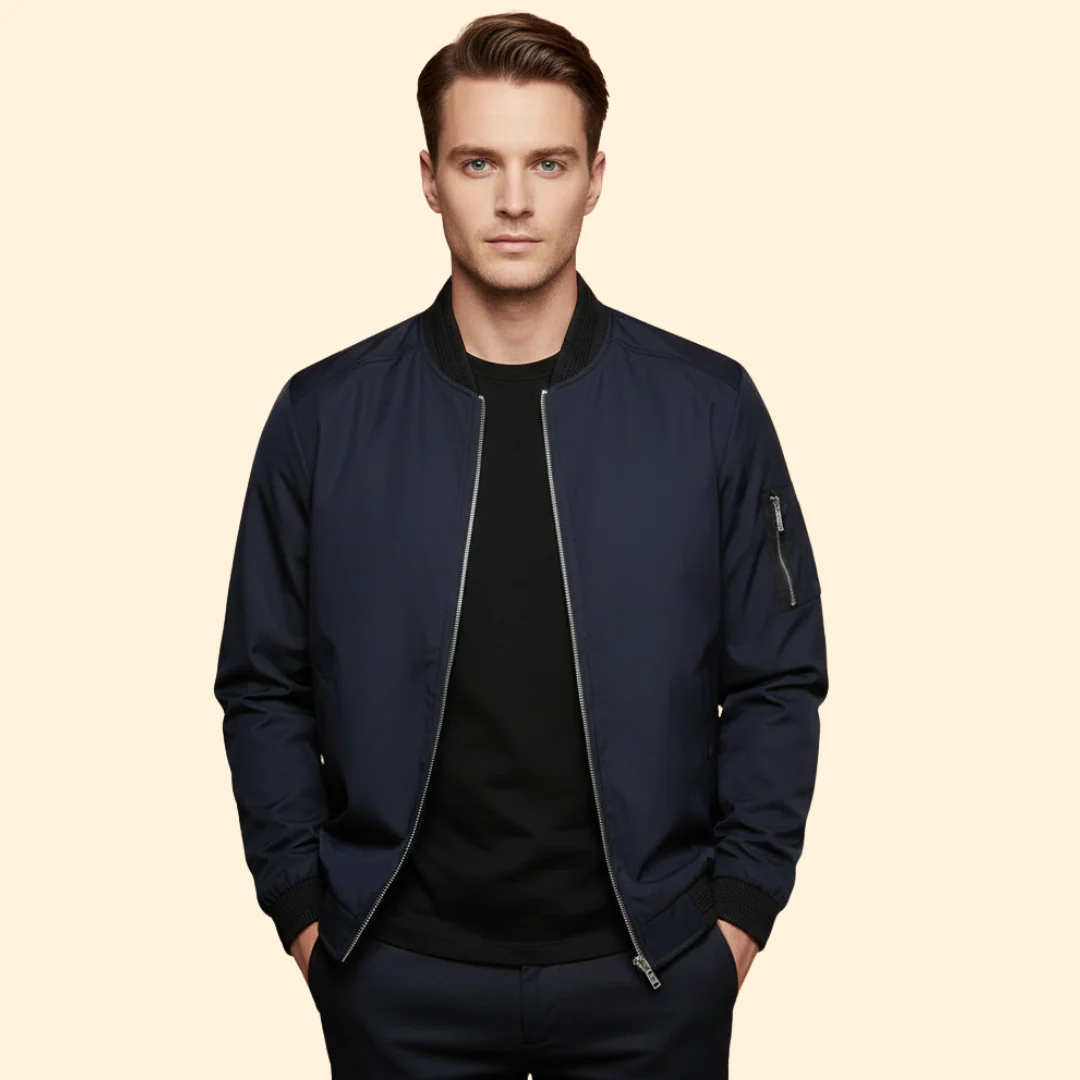 Men’s Metallic Bomber Jacket with Sleeve Zip Pocket - Image 7
