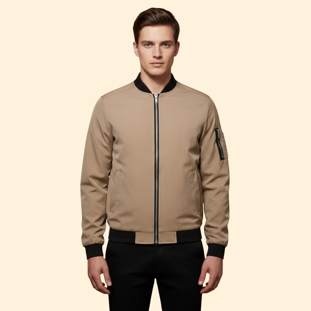 Men’s Metallic Bomber Jacket with Sleeve Zip Pocket - Image 8