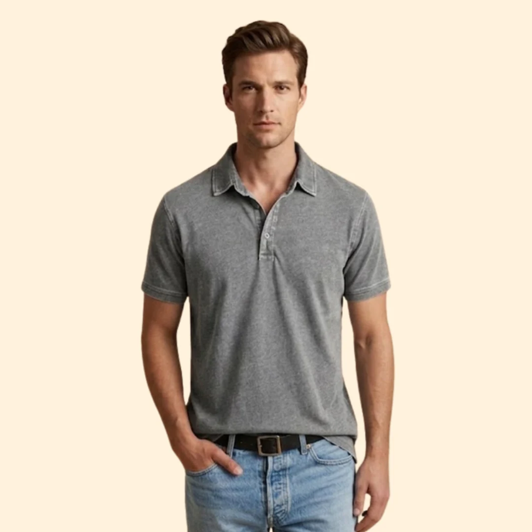 Men’s Polo Shirt with Button Placket - Image 10