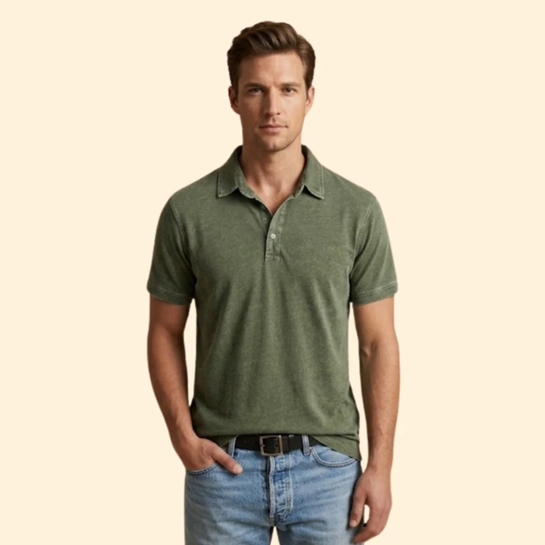 Men’s Polo Shirt with Button Placket - Image 14