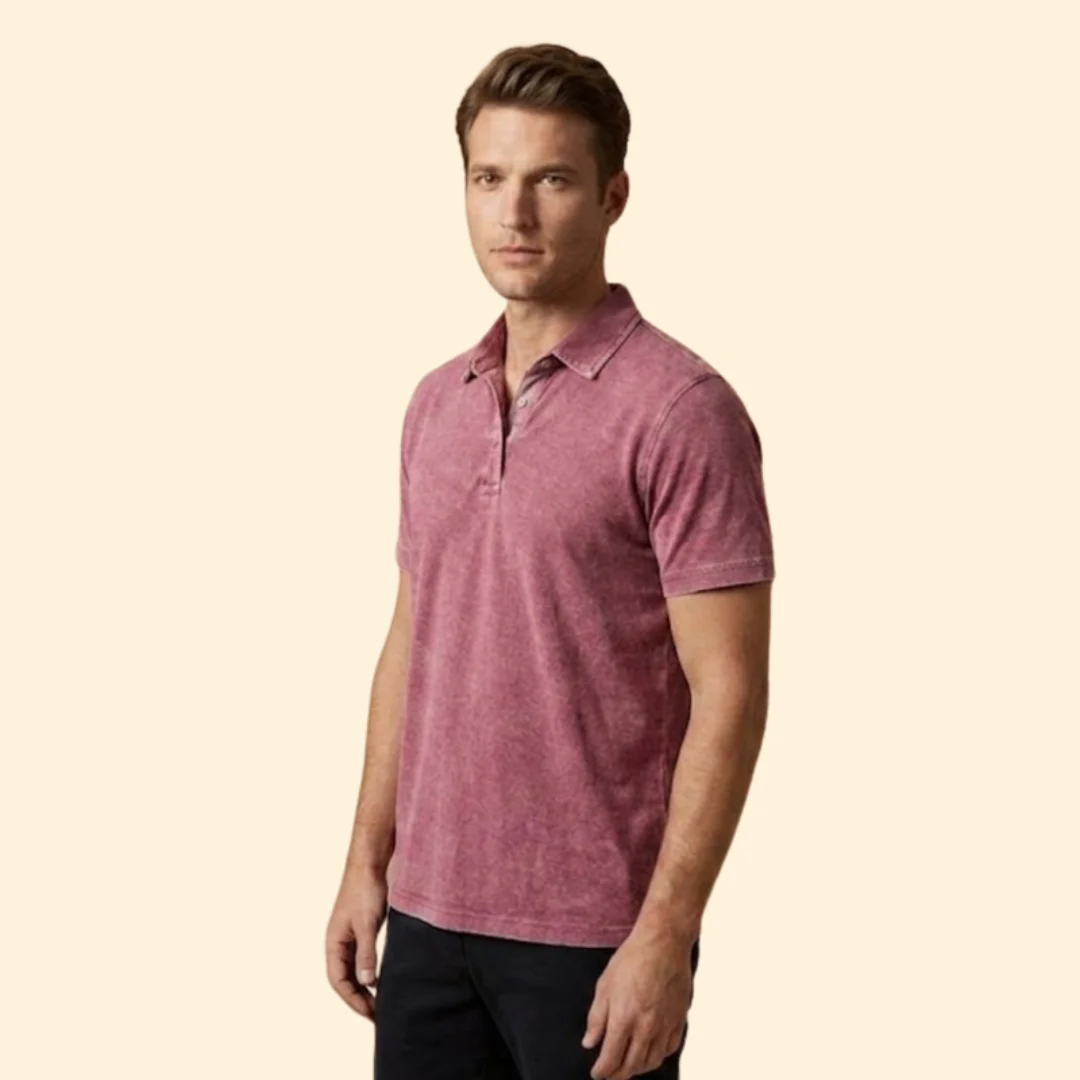 Men’s Polo Shirt with Button Placket - Image 4