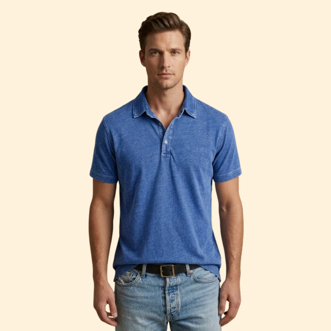 Men’s Polo Shirt with Button Placket - Image 8