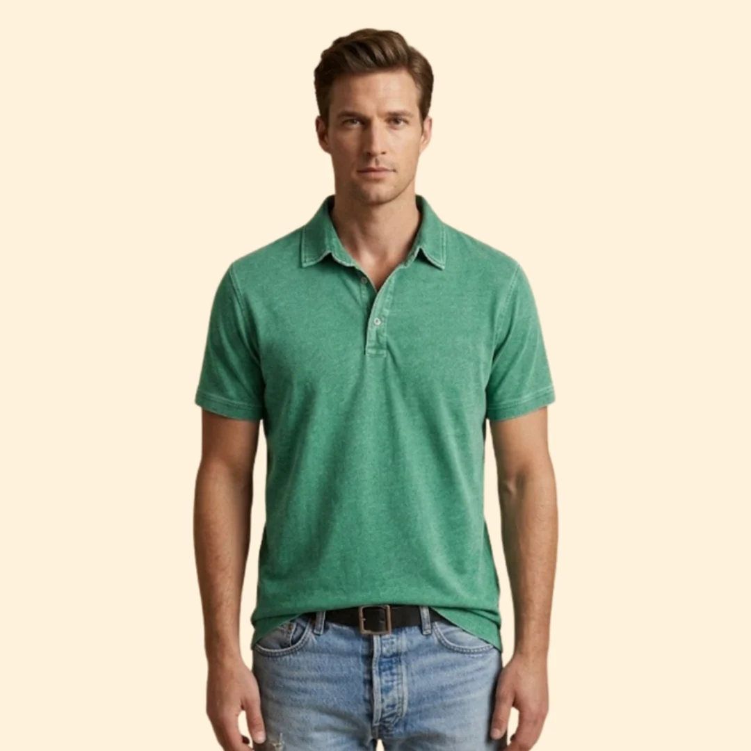 Men’s Polo Shirt with Button Placket - Image 9