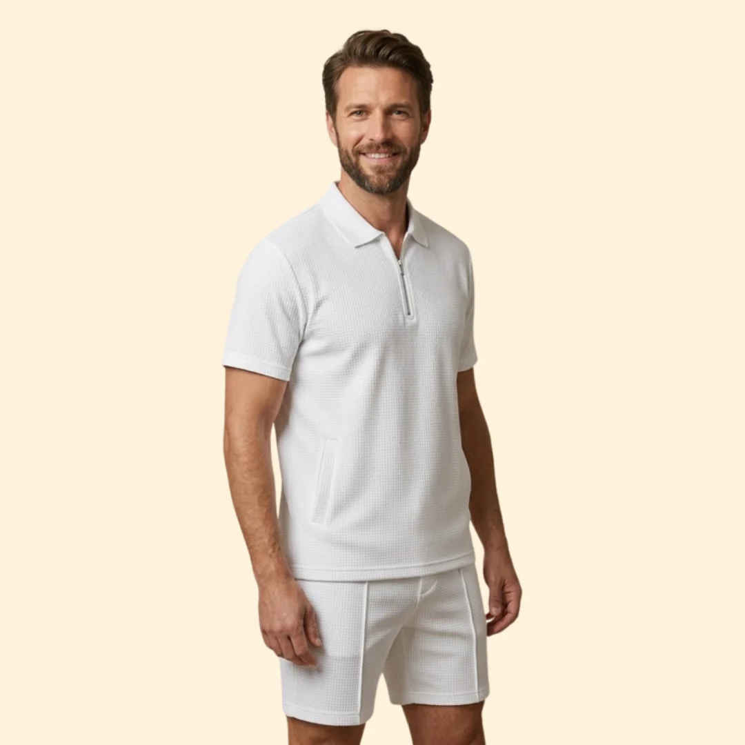 Men’s Polo Shirt with Zipper and Side Pockets - Image 3