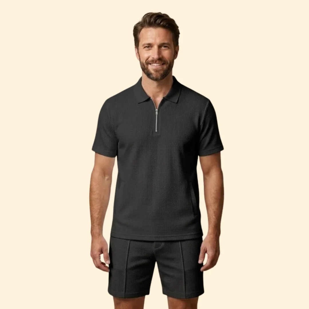 Men’s Polo Shirt with Zipper and Side Pockets - Image 9