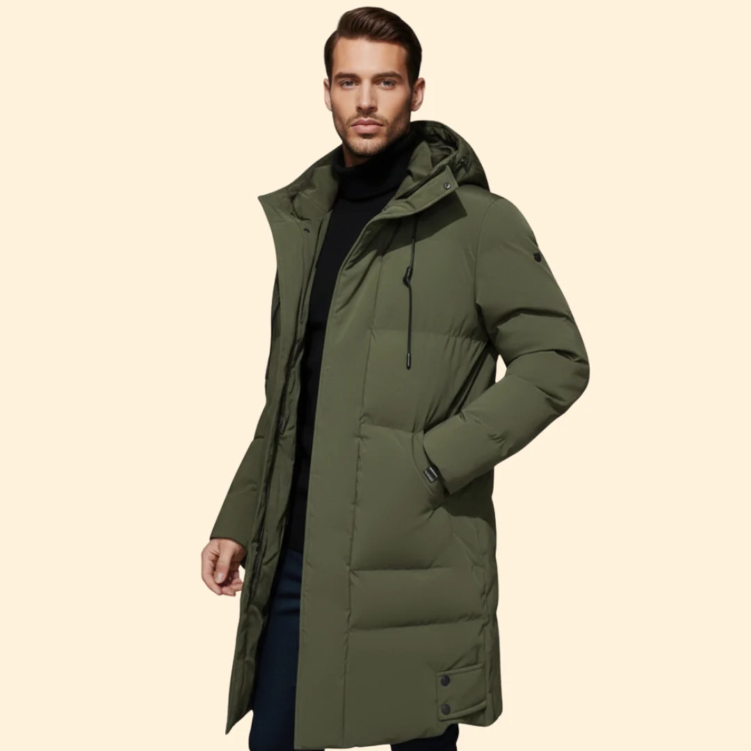 Men’s Puffer Jacket with Faux Fur Hood - Image 3