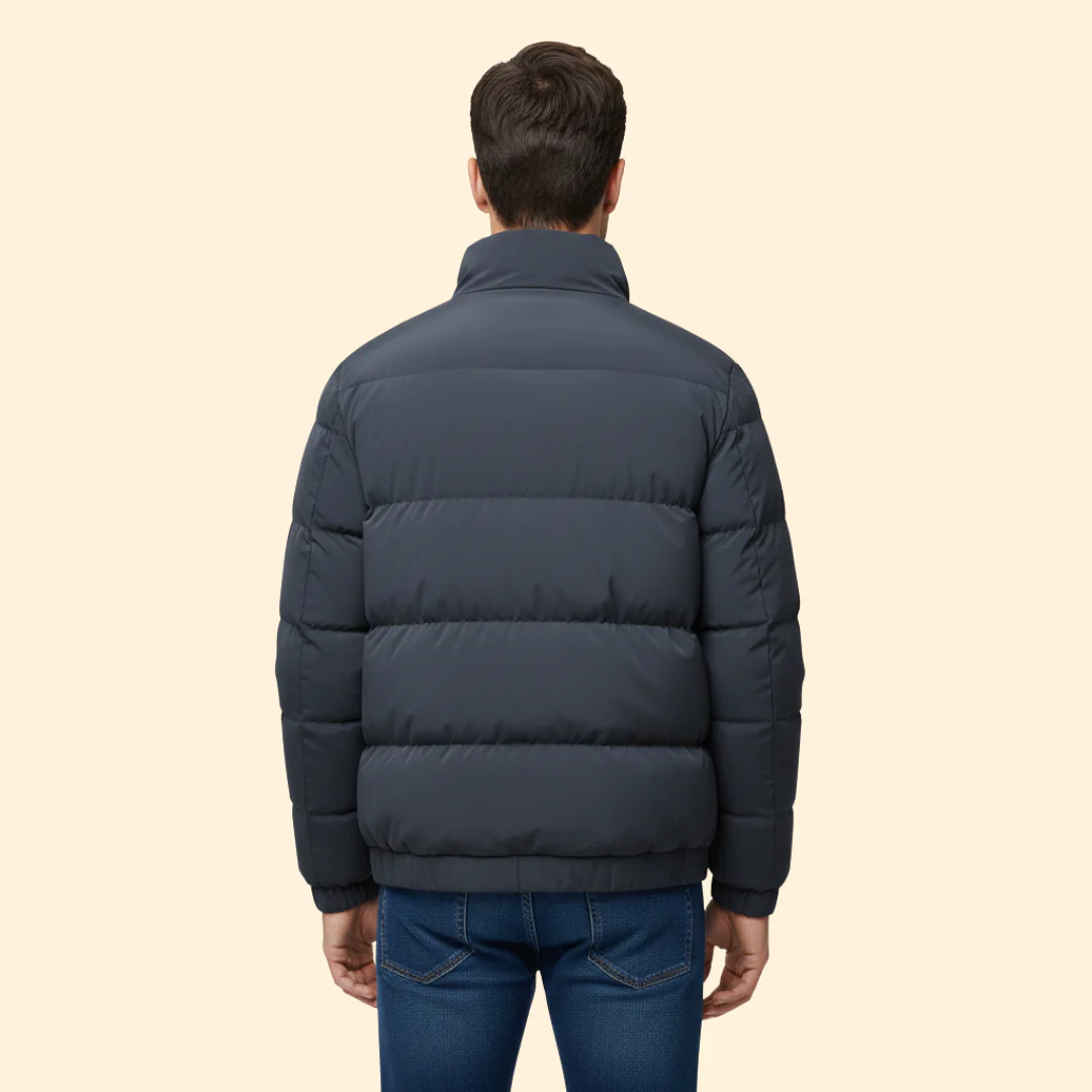 Men’s Puffer Jacket with Stand Collar - Image 4
