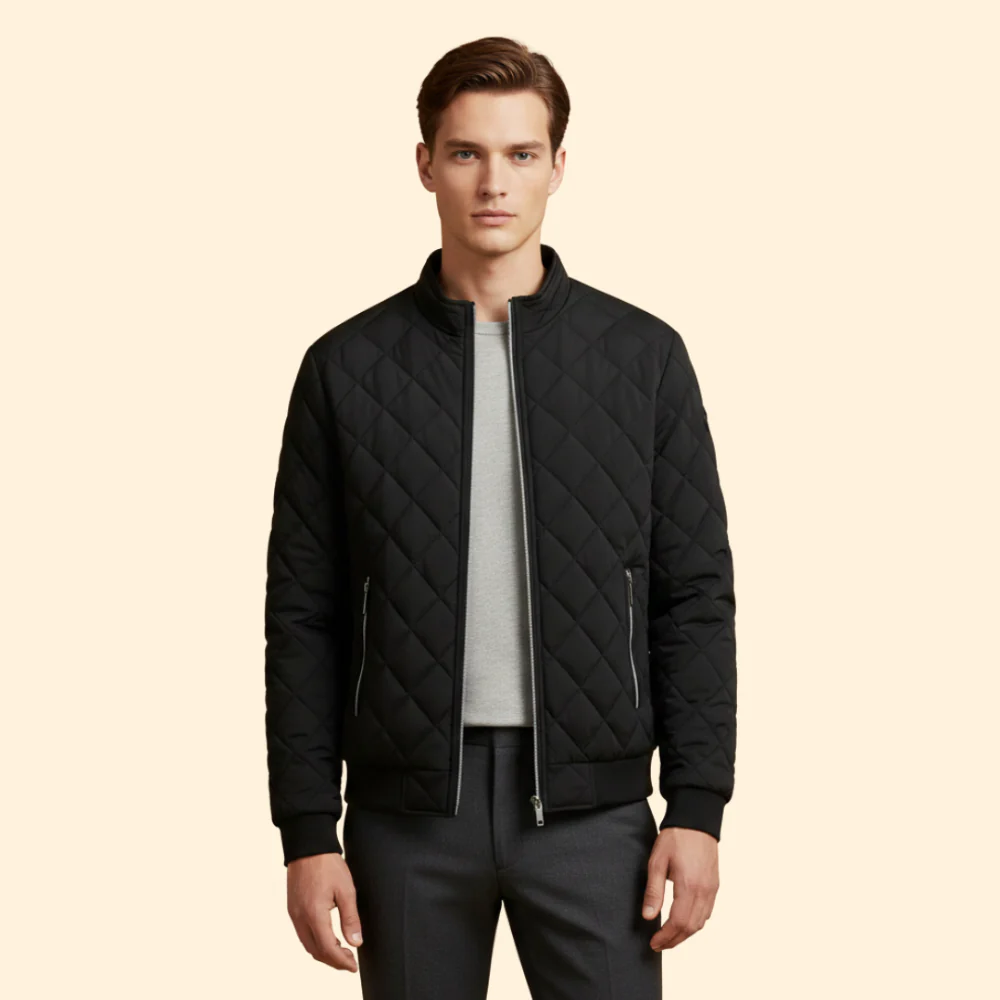 Men’s Quilted Bomber Jacket - Image 2