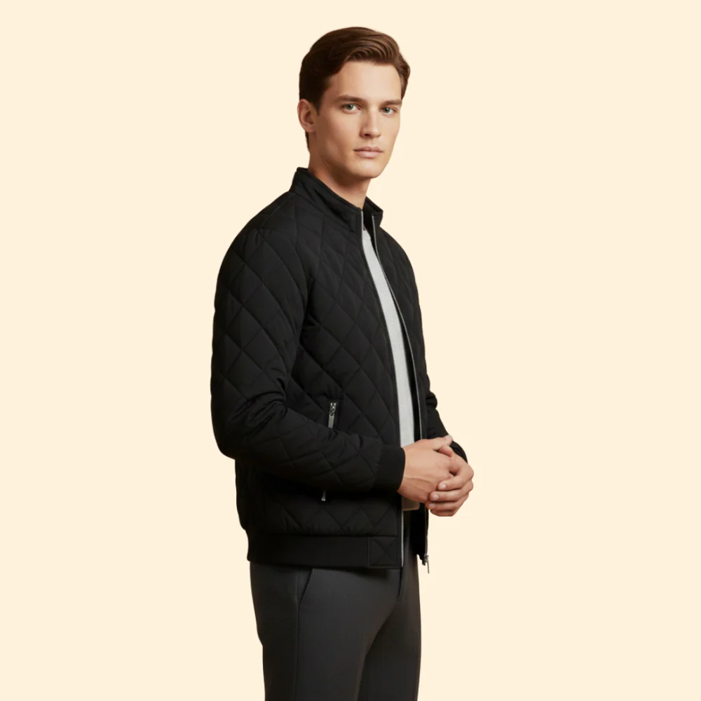 Men’s Quilted Bomber Jacket - Image 3