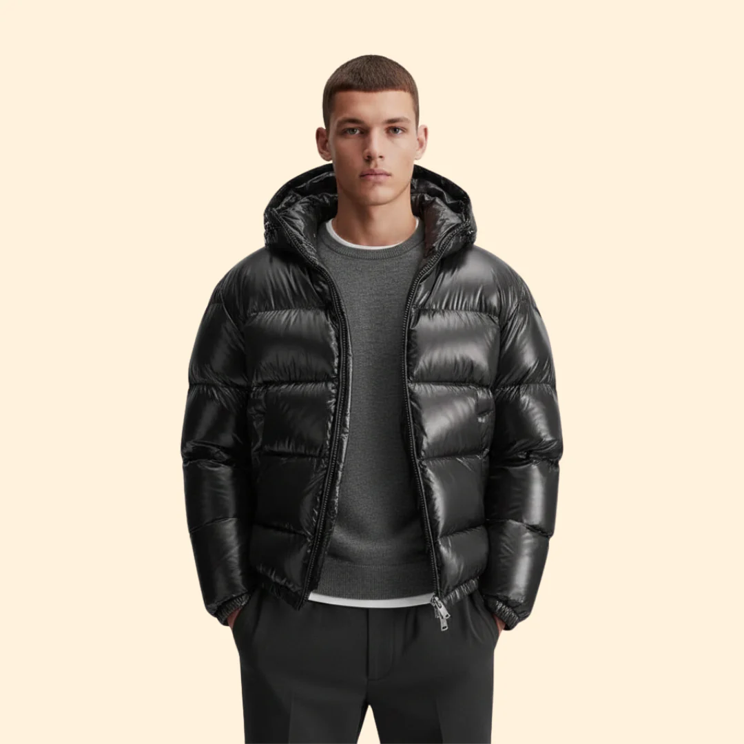 Men’s Quilted Jacket with Hood - Image 2