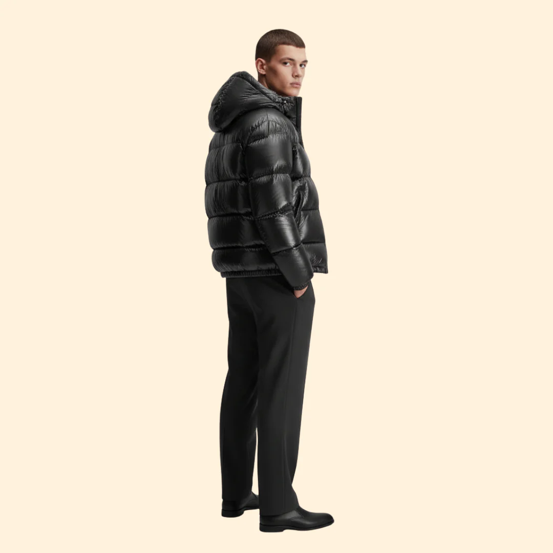 Men’s Quilted Jacket with Hood - Image 3