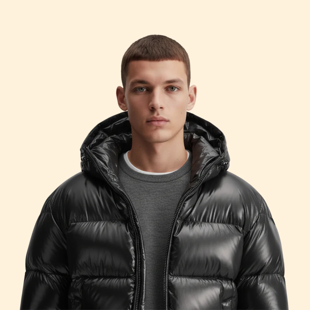 Men’s Quilted Jacket with Hood - Image 4
