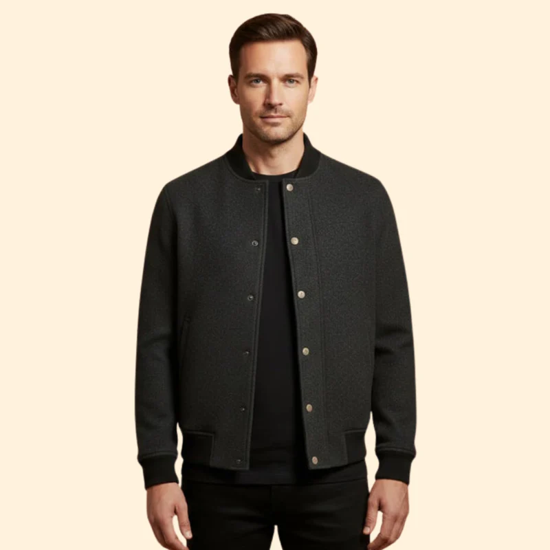 Men’s Relaxed Fit Bomber Jacket - Image 2
