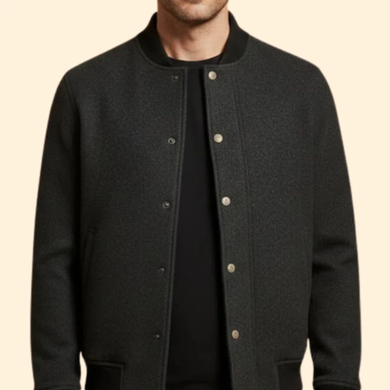 Men’s Relaxed Fit Bomber Jacket - Image 5
