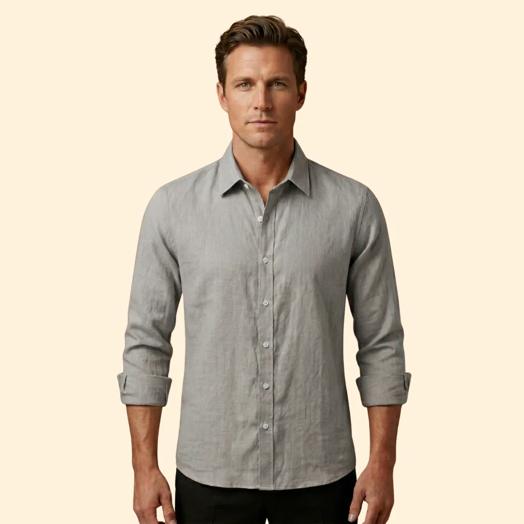 Men’s Shirt with Classic Collar and Long Sleeves - Image 5