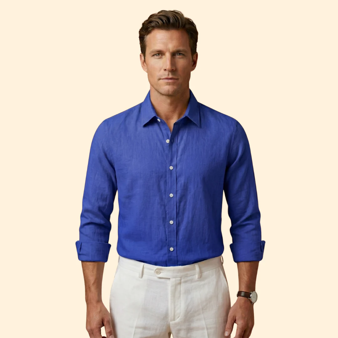 Men’s Shirt with Classic Collar and Long Sleeves - Image 9