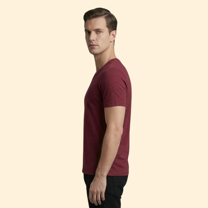 Men’s Short Sleeve Henley T-Shirt with Buttoned Neckline - Image 4