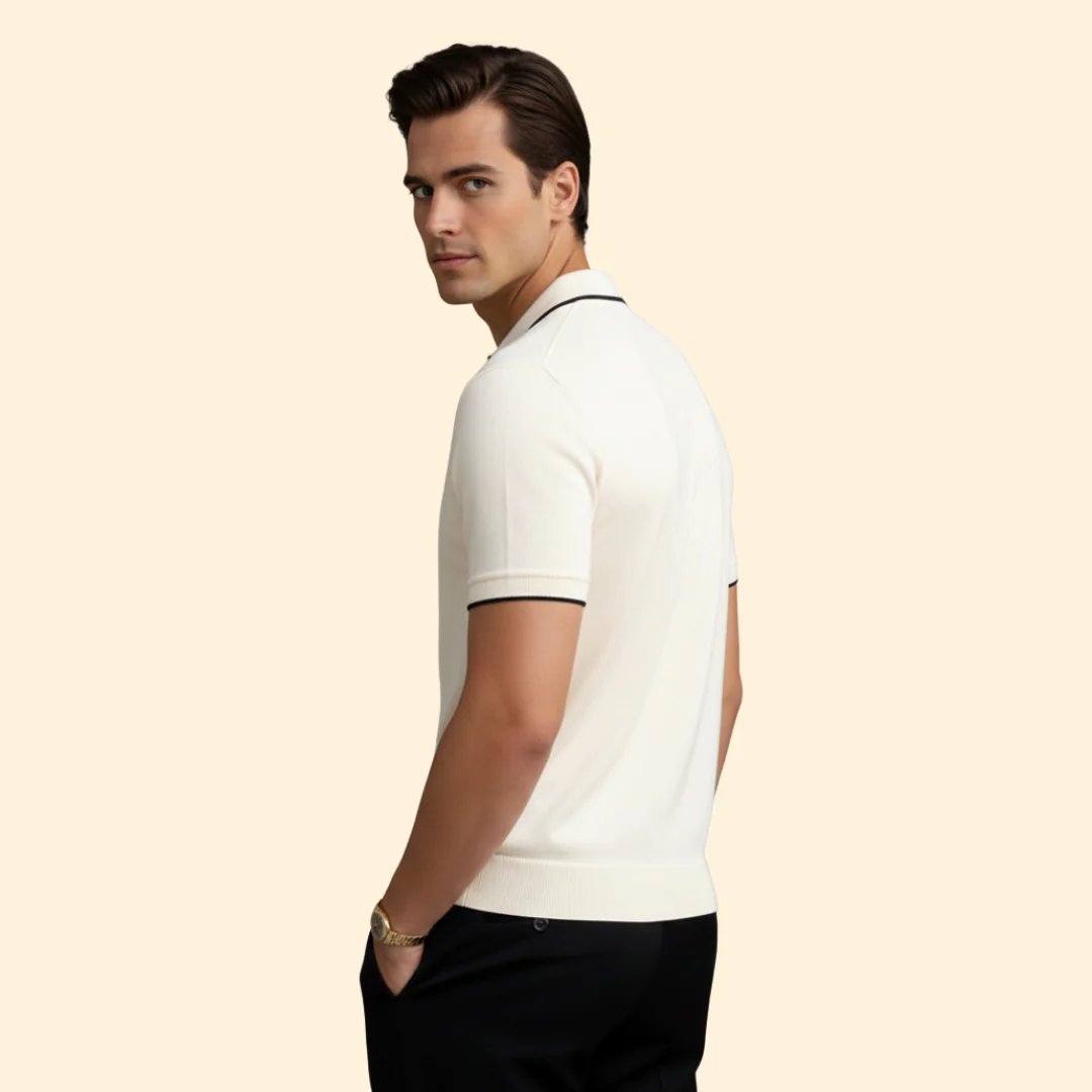 Men’s Short Sleeve Polo with Spread Collar - Image 3
