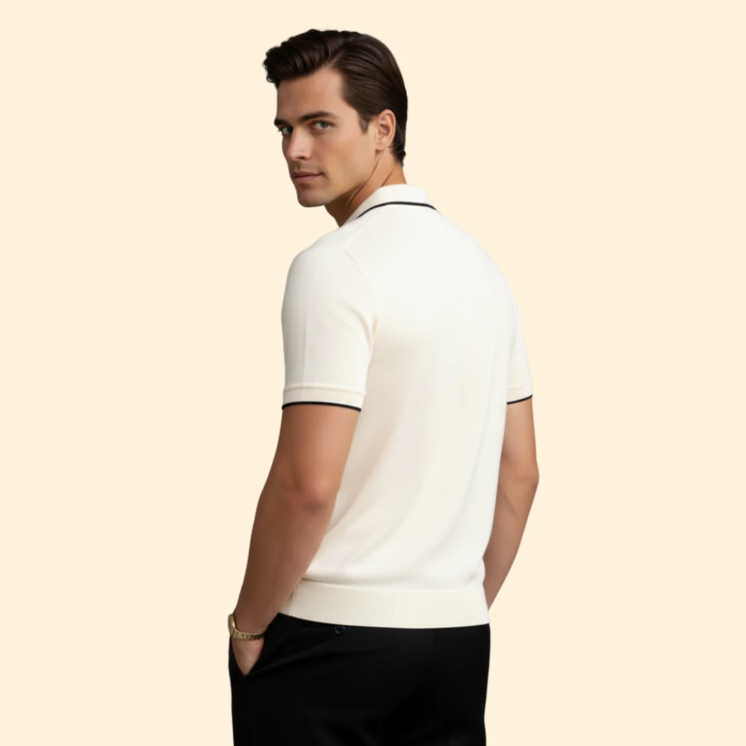 Men’s Short Sleeve Polo with Spread Collar - Image 4