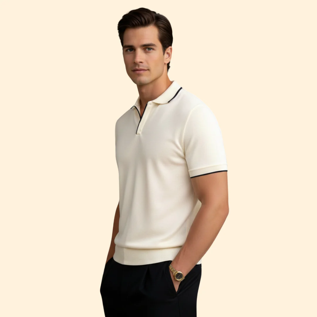Men’s Short Sleeve Polo with Spread Collar - Image 5