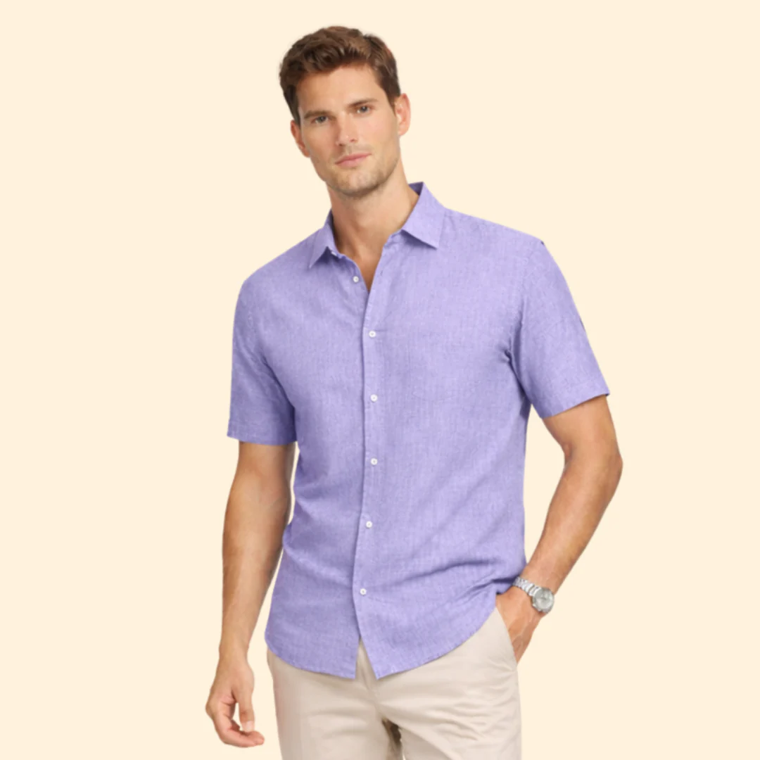 Men’s Short-Sleeve Shirt with Classic Collar - Image 11