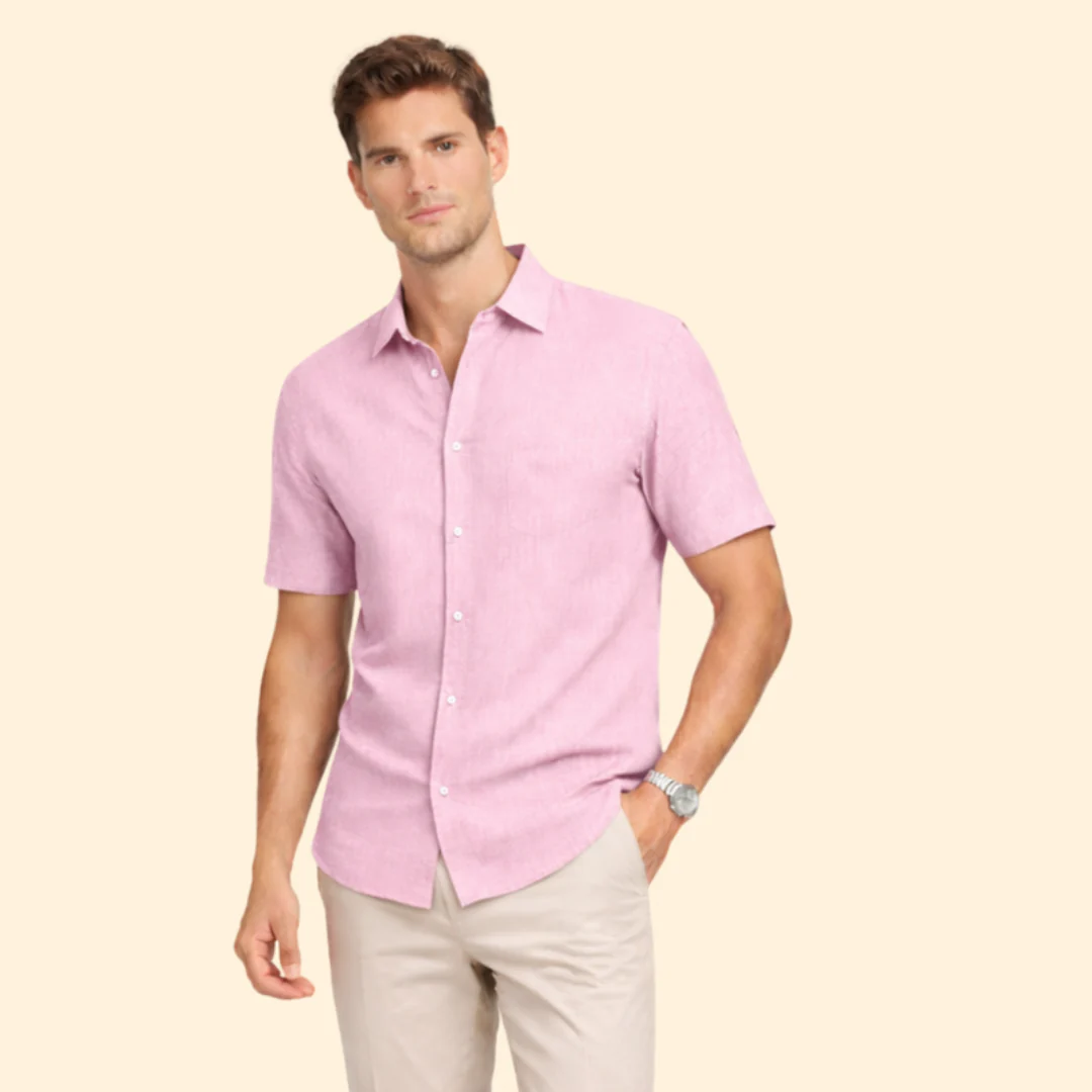 Men’s Short-Sleeve Shirt with Classic Collar - Image 12
