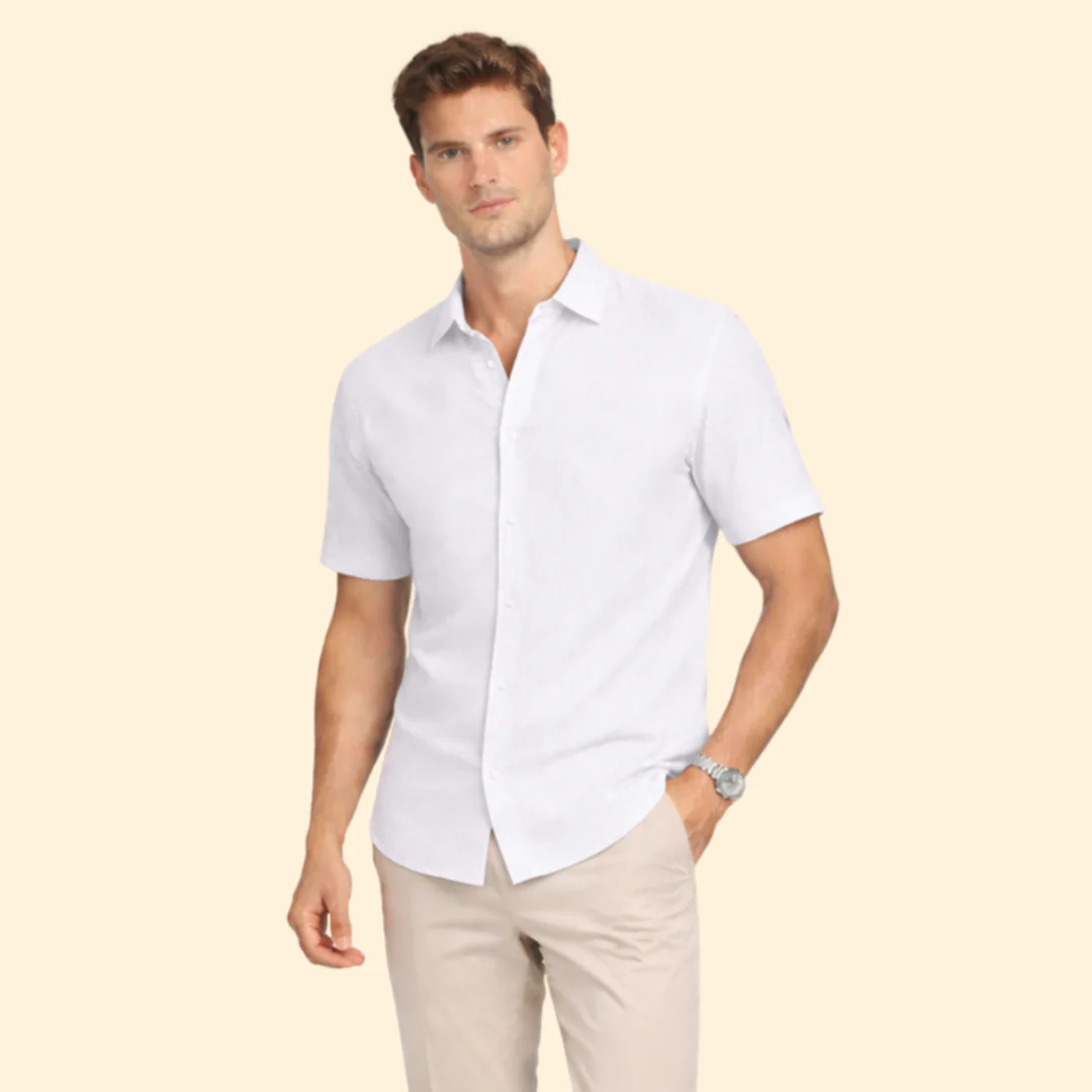 Men’s Short-Sleeve Shirt with Classic Collar - Image 13