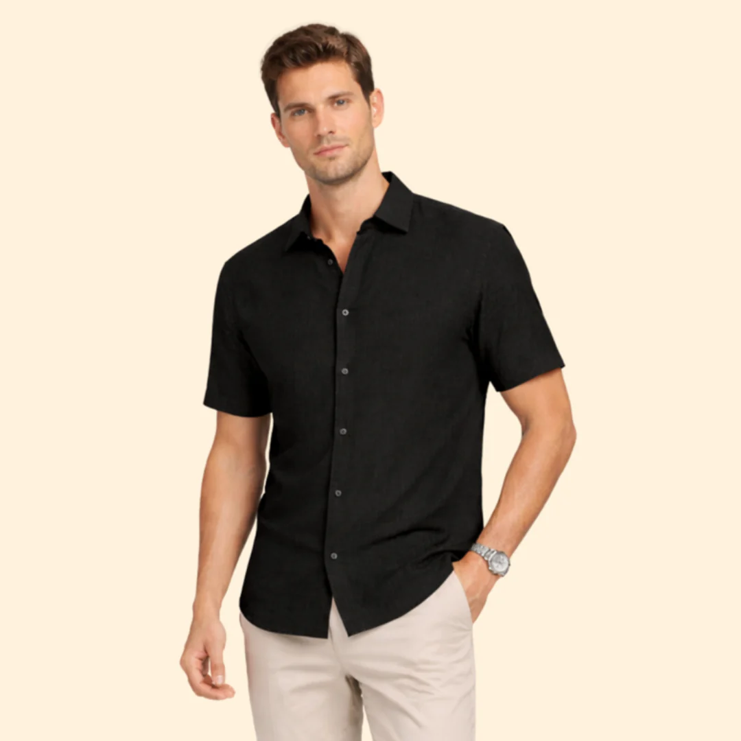 Men’s Short-Sleeve Shirt with Classic Collar - Image 6