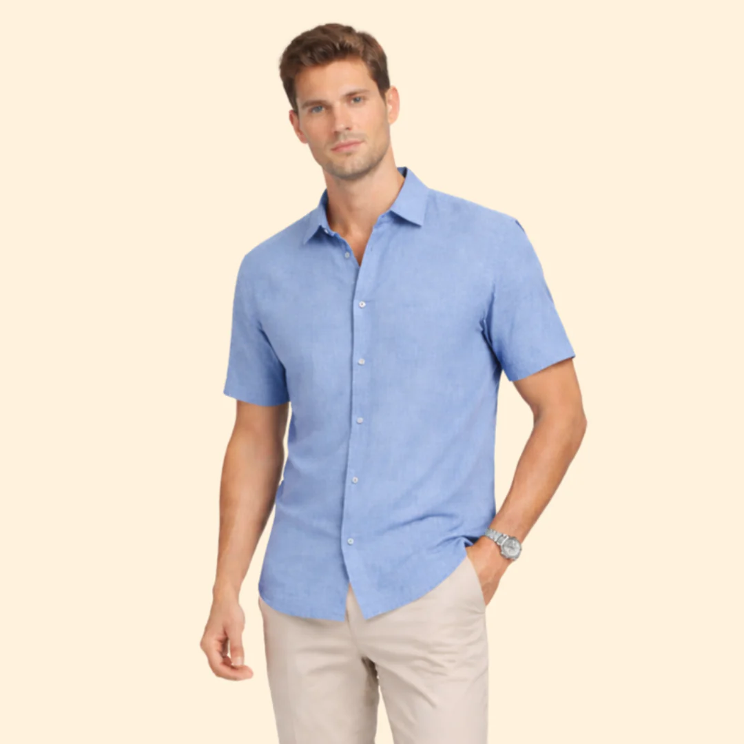 Men’s Short-Sleeve Shirt with Classic Collar - Image 7