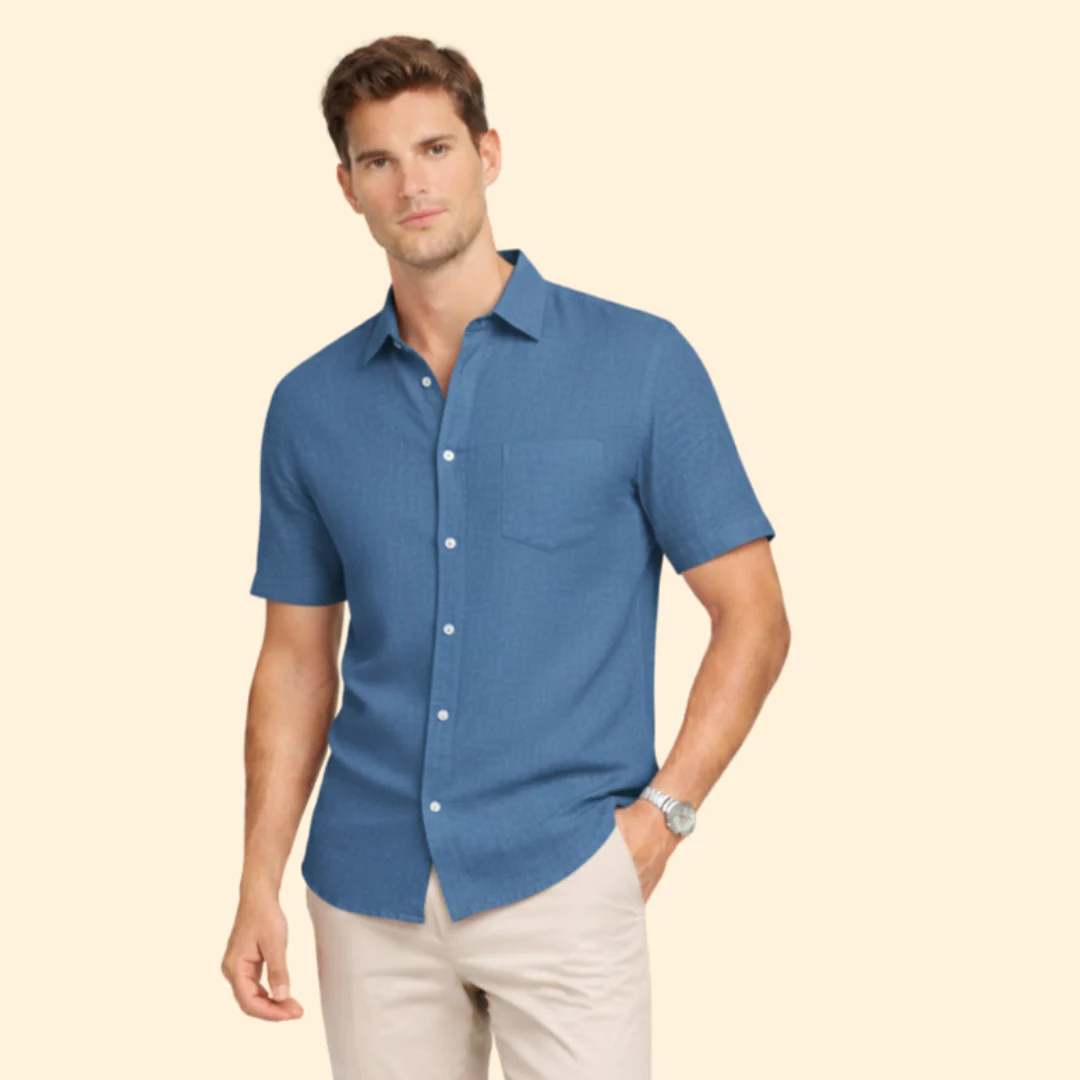 Men’s Short-Sleeve Shirt with Classic Collar - Image 8