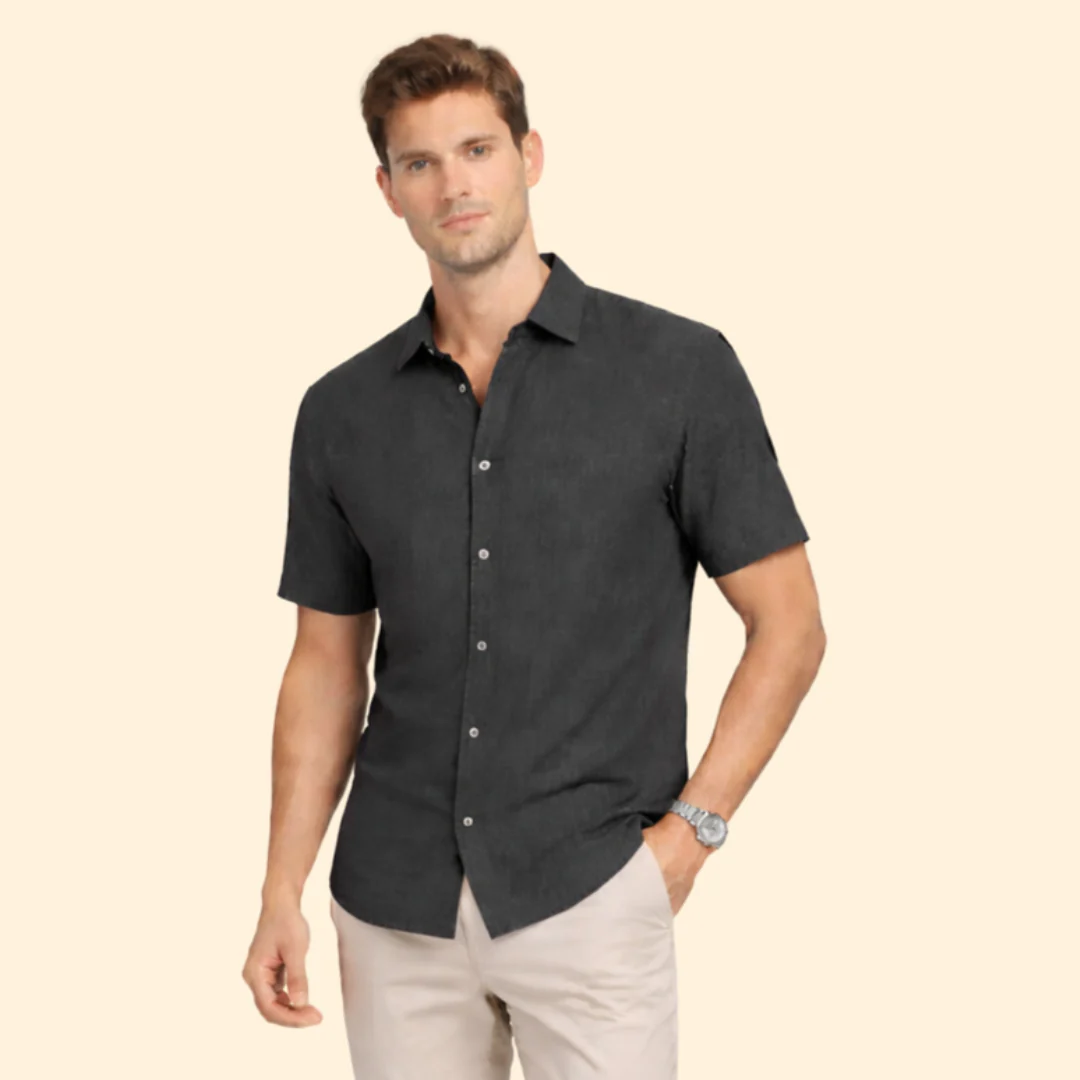 Men’s Short-Sleeve Shirt with Classic Collar - Image 9