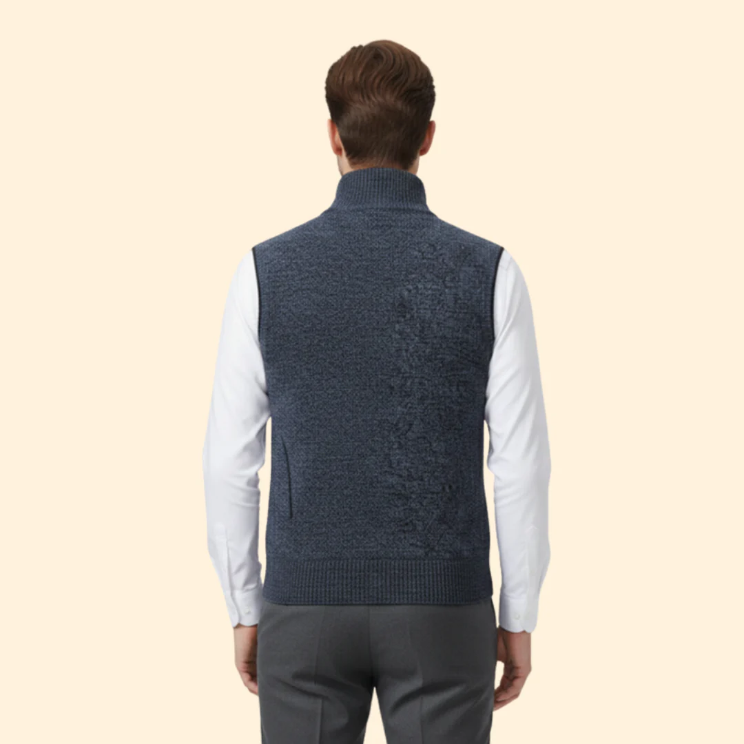 Men’s Sleeveless Vest with High Collar - Image 4