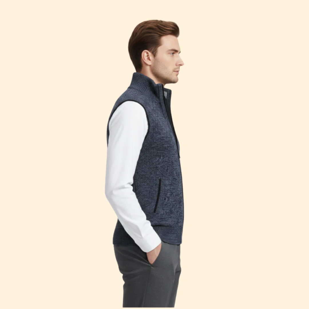 Men’s Sleeveless Vest with High Collar - Image 5