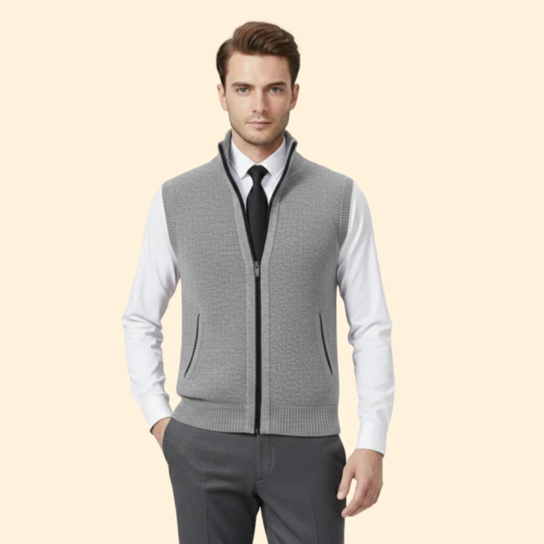 Men’s Sleeveless Vest with High Collar - Image 6