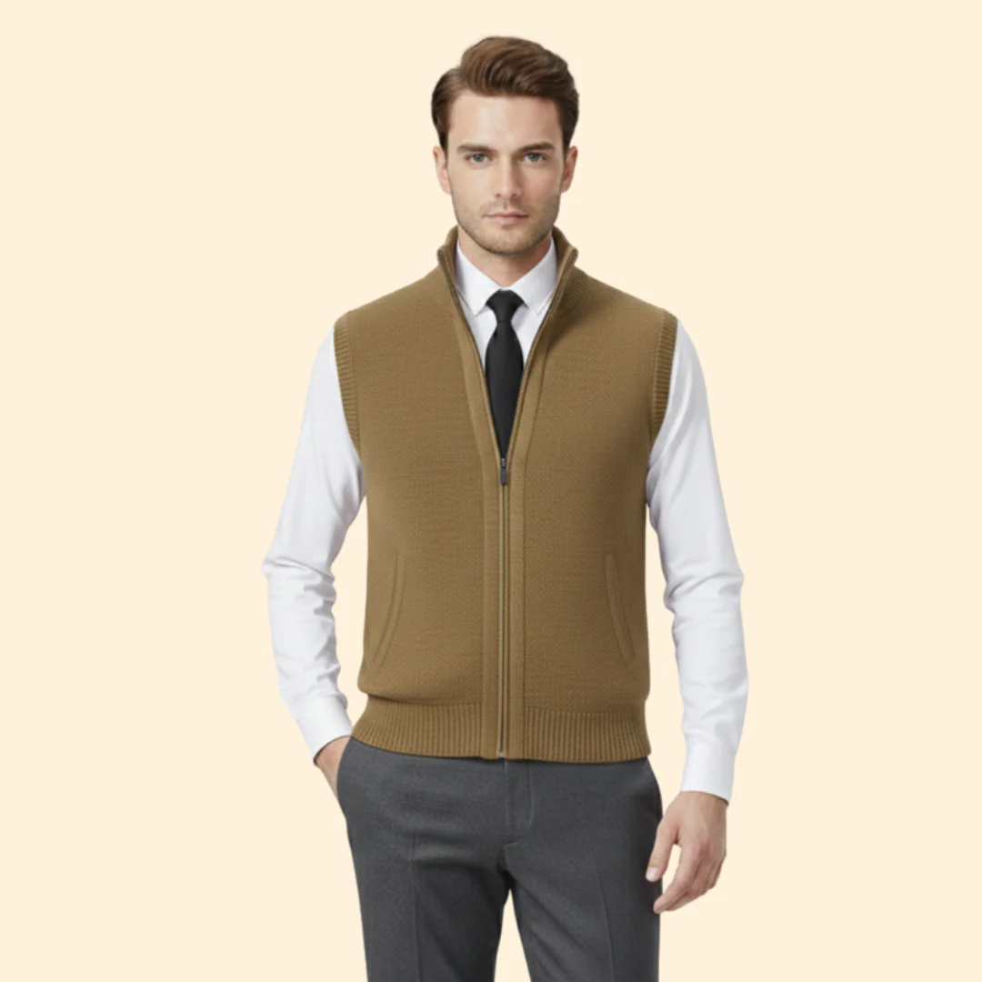 Men’s Sleeveless Vest with High Collar - Image 8