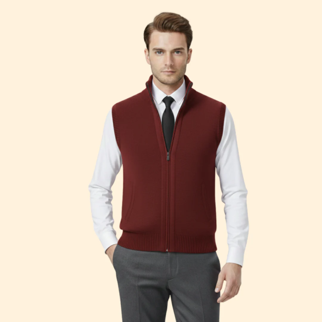 Men’s Sleeveless Vest with High Collar - Image 9