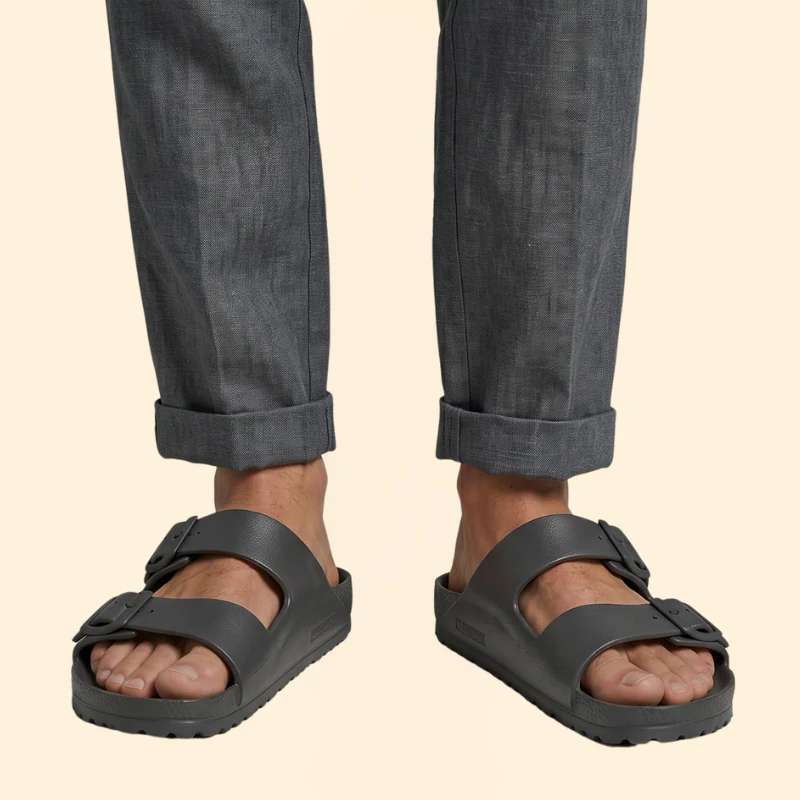 Men's Slide Sandals with Double Buckles - Image 3