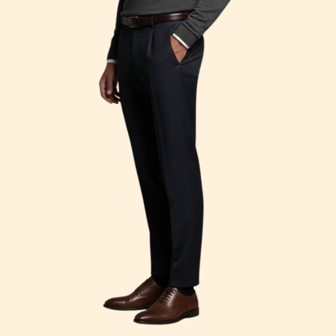 Men’s Slim Fit Trousers with Flat Front - Image 4