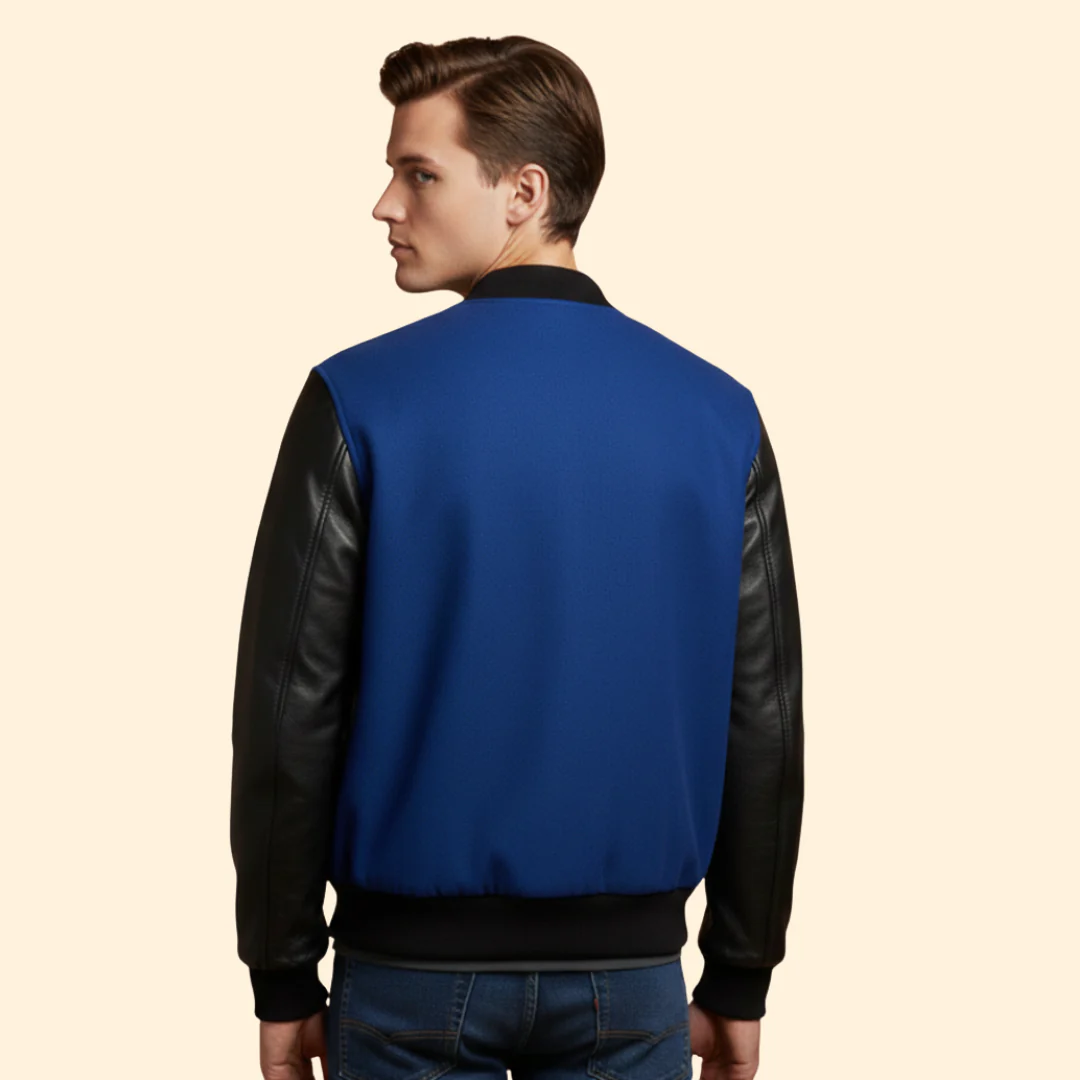 Men’s Sporty Bomber Jacket with Contrast Sleeves - Image 4