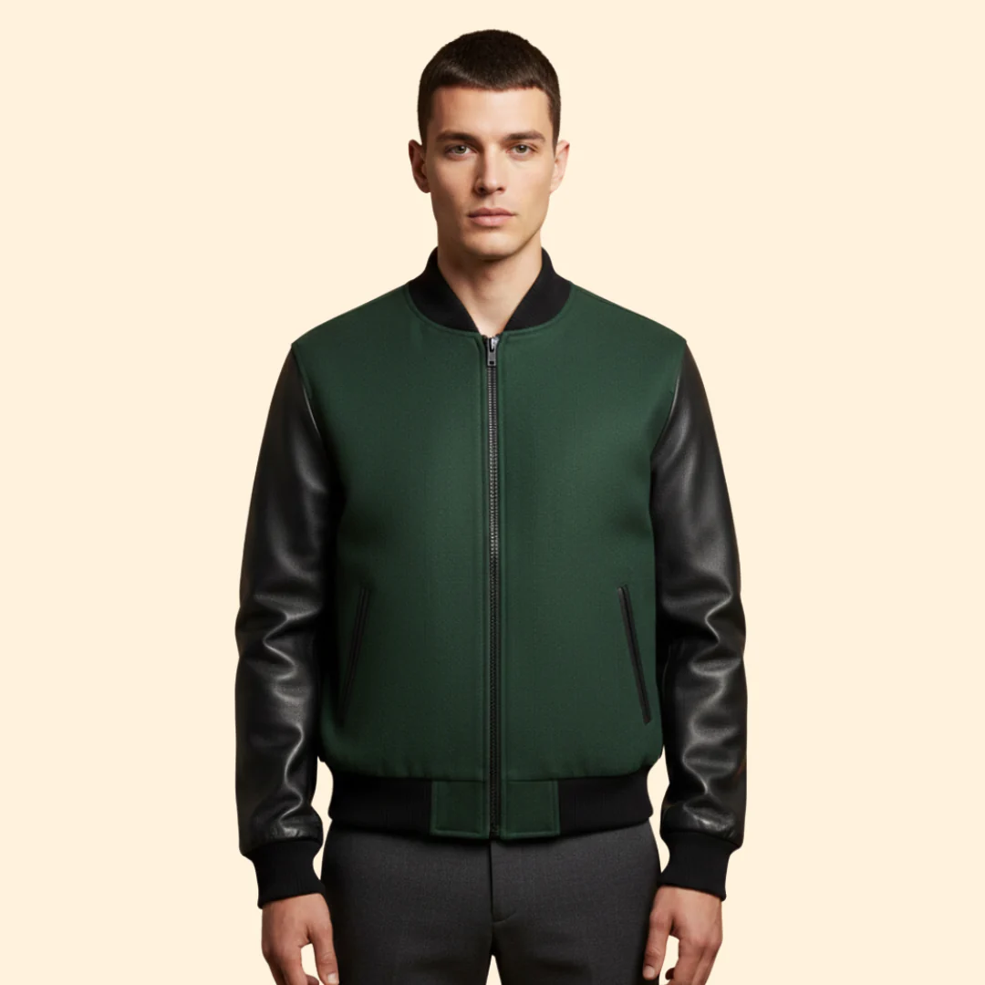 Men’s Sporty Bomber Jacket with Contrast Sleeves - Image 6