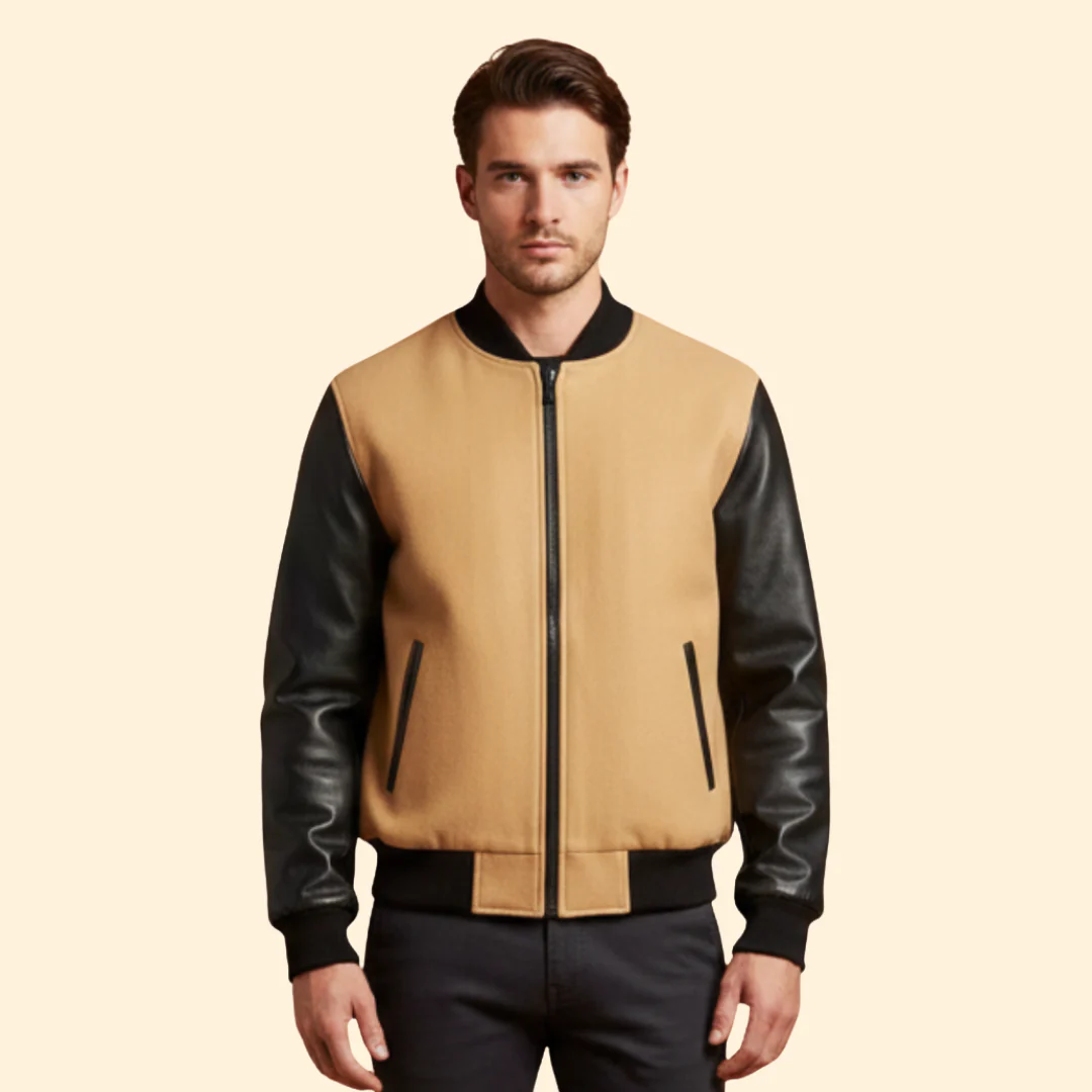 Men’s Sporty Bomber Jacket with Contrast Sleeves - Image 7